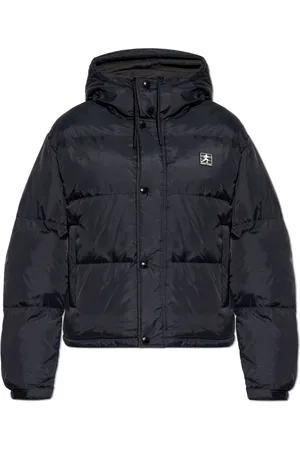 Sporty & Rich Jassen, unisex, Zwart, L, Leer, Gewatteerd jack