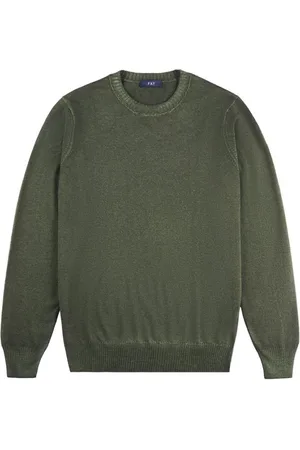 FAY Truien, Heren, Groen, 2Xl, Wol, Rondgebreide trui