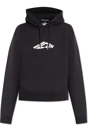 Dsquared2 Sweatshirts & Hoodies, Dames, Zwart, XS, Katoen, Bedrukte Sweatshirt