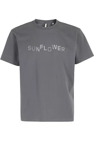 Sunflower Tops, Heren, Grijs, S, Stijlvol Overdyed Kortemouw Shirt
