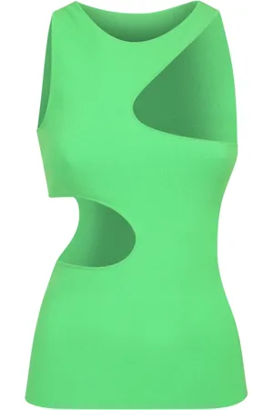 Stella McCartney Tops, Dames, Groen, S, Polyester, Top zonder mouwen