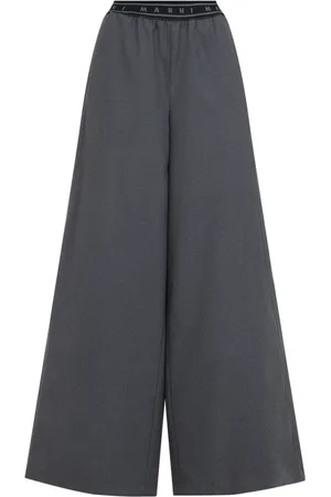 Marni Broeken, Dames, Grijs, XS, Wol, Grafietkleurige broek