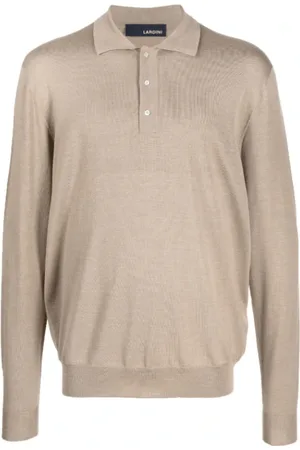 LARDINI Tops, Heren, , M, Wol, Gebreide polo shirt