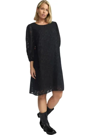 2-Biz Kleedjes, Dames, Zwart, XL, Polyester, Zwarte kanten jurk Gloria. Wi 24
