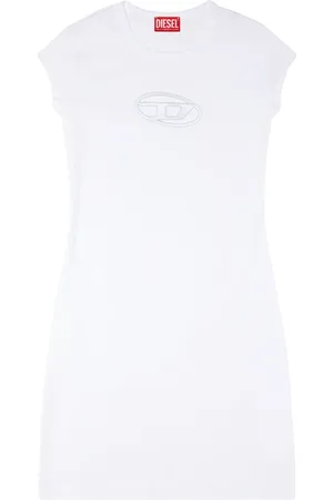 Diesel Kleedjes, Dames, Wit, XS, Katoen, D-Angiel Jurk