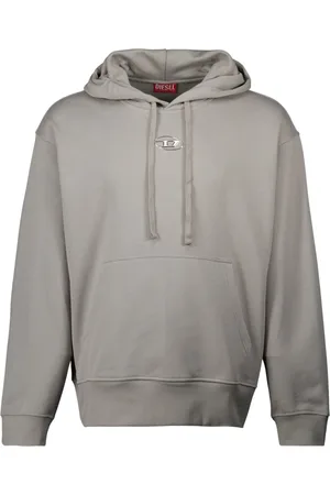 Diesel Sweatshirts & Hoodies, Heren, Grijs, S, Katoen, Grijze Hooded Sweatshirt Lente-Zomer 2025