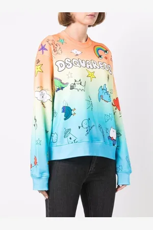 Dsquared2 Sweatshirts & Hoodies, Dames, Veelkleurig, M, Katoen, Kleurrijk Sweatshirt