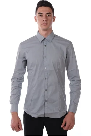 D.A. Daniele Alessandrini Overhemden, Heren, Grijs, M, Katoen, Blouses & Shirts