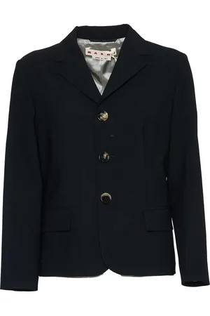 Marni Jassen, Dames, Zwart, XS, Wol, Zwarte wollen blazerjas