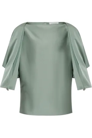 Lanvin Blouses & Shirts, Dames, Groen, M, Satijn, Satijnen Top