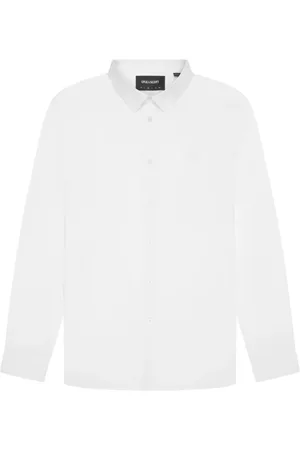 Lyle & Scott Overhemden, Heren, Wit, M, Katoen, Tonal Eagle Easy Care Poplin Overhemd