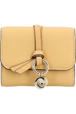 Chloé Tassen, Dames, Geel, ONE Size, Leer, Gegreineerde leren clutch
