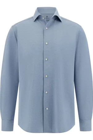 Boggi Milano Overhemden, Heren, Blauw, L, Katoen, Regular Fit Japanese Jersey Polo Shirt