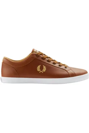 Fred Perry Schoenen, Heren, Bruin, 45 EU, Leer, Leren Tennissneakers