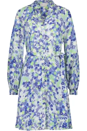 Fabienne Chapot Kleedjes, Dames, Blauw, S, Leer, Dorien Overhemdjurk
