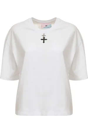 Chiara Ferragni Tops, Dames, Wit, L, Katoen, Chiara Ferragni T-shirt
