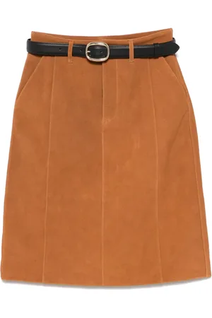 Self-Portrait Rokken, Dames, Bruin, 2Xs, Bruine Rok met Piped Trim Detailing