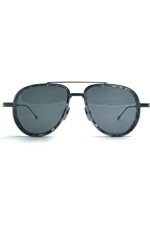 Thom Browne Accessoires, Heren, Grijs, ONE Size, Aviator Zonnebril