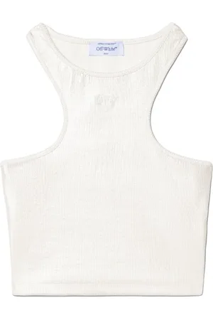 OFF-WHITE Tops, Dames, Grijs, M, Zilveren Top voor Vrouwen