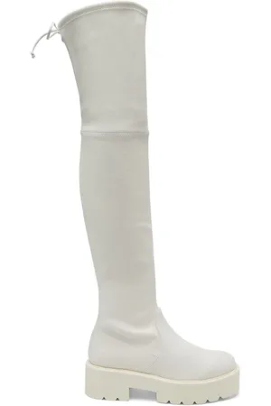 Stuart Weitzman Schoenen, Dames, Wit, 37 EU, Leer, Ultralift Over-the-Knee Laars