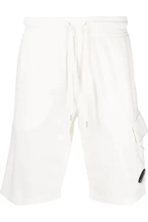 C.P. Company Korte broeken, Heren, Wit, S, Katoen, Light Fleece Utility Shorts