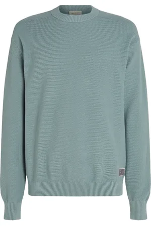 Calvin Klein Truien, Heren, Blauw, XL, Katoen, Clear Sweater Katoen Bouclé