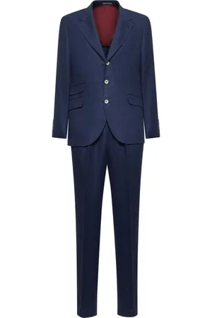 Brunello Cucinelli Pakken, Heren, Blauw, M, Wol, Single-Breasted Suit Set