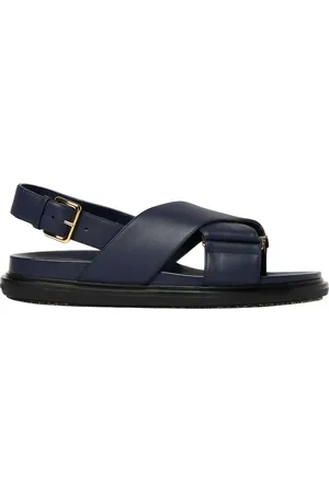 Marni Schoenen, Dames, Blauw, 37 EU, Comfortabele Loafers met Fussbett Technologie