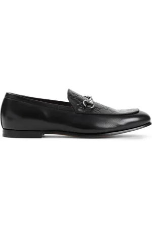 Gucci Schoenen, Heren, Zwart, 43 1/2 EU, Leer, Zwarte Leren Loafers Elegant Comfort
