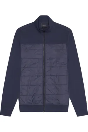 Lyle & Scott Jassen, Heren, Blauw, XL, Katoen, Interlock Hybrid Panelled Bomber Jacket