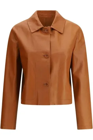 SALVATORE SANTORO Jassen, Dames, Bruin, M, Stijlvolle leren jas