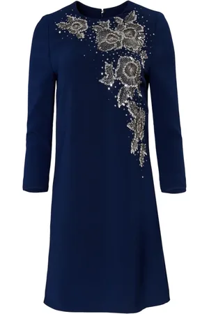 Carolina Herrera Kleedjes, Dames, Blauw, L, Shift Avondjurk