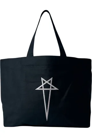 Rick Owens Tassen, Heren, Zwart, ONE Size, Katoen, Canvas Strand Tote Tas met Logo