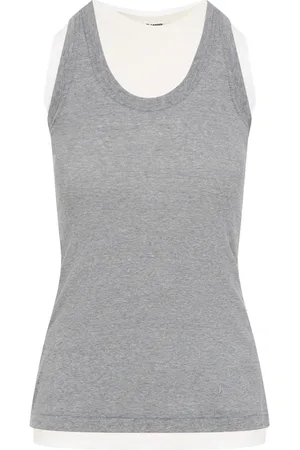 Jil Sander Tops, Dames, Grijs, XS, Katoen, Grijze Top voor Vrouwen