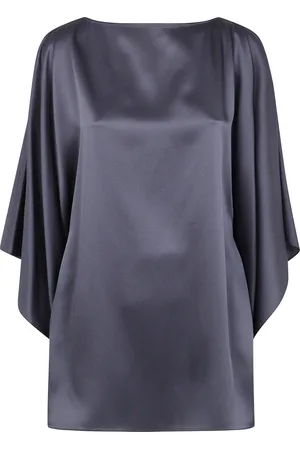 Lanvin Blouses & Shirts, Dames, Blauw, L, Boho Chic Caftan Top