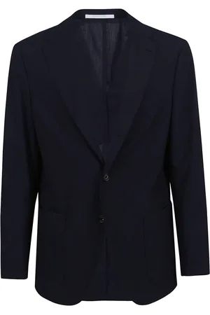 ELEVENTY Jassen, Heren, Blauw, 4Xl, Wol, Blauwe Jas van Wolmix