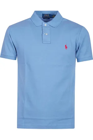 Ralph Lauren Tops, Heren, Blauw, L, Slim Poloshirt, Korte Mouwen, Stijlvol