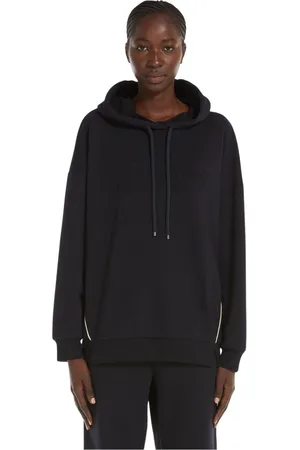 Max Mara Sweatshirts & Hoodies, Dames, Blauw, M, Katoen, Katoenen hoodie met contrasterende biezen
