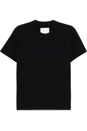 SACAI Tops, Dames, Zwart, M, Zwart Crew Neck T-shirt