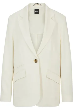 HUGO BOSS Jassen, Dames, Wit, S, Katoen, Teneria Blazer