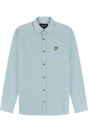 Lyle & Scott Overhemden, Heren, Blauw, S, Katoen, Geruit Shepherd Overhemd