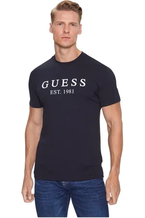 Guess Tops, Heren, Blauw, L, Katoen, Basic Stretch T-Shirt