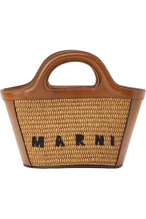 Marni Tassen, Dames, Bruin, ONE Size, Katoen, Tropicalia Micro Tote Bag