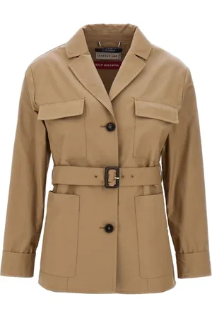 Max Mara Jassen, Dames, Bruin, L, Bruine Jassen voor Vrouwen