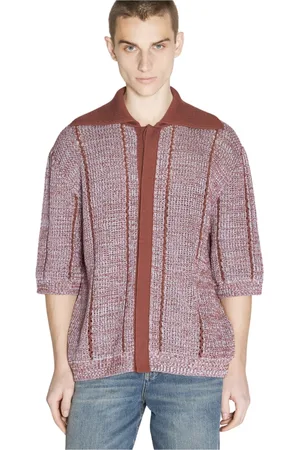 Lanvin Truien, Heren, Rood, L, Katoen, Kanten Cardigan met Knopen