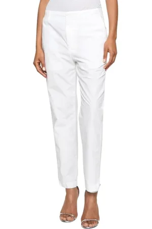 Dondup Broeken, Dames, Wit, W27, Rechte broek
