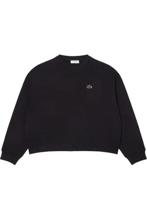 Lacoste Sweatshirts & Hoodies, Dames, Zwart, M, Katoen, Zwarte Sweatshirt met Minimalistisch Ontwerp