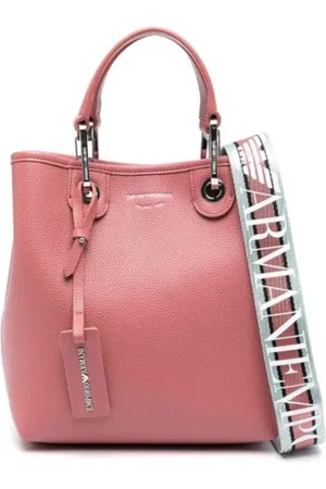 Emporio Armani Tassen, Dames, Roze, ONE Size, Shopper met verstelbare riem en afneembaar etui