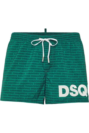 Dsquared2 Badkleding, Heren, Groen, 2Xl, Polyester, Bedrukte Logo Zwemshorts