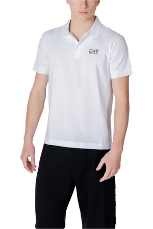 EA7 Tops, Heren, Wit, 2Xl, Katoen, Core Identity stretch-katoenen polo shirt